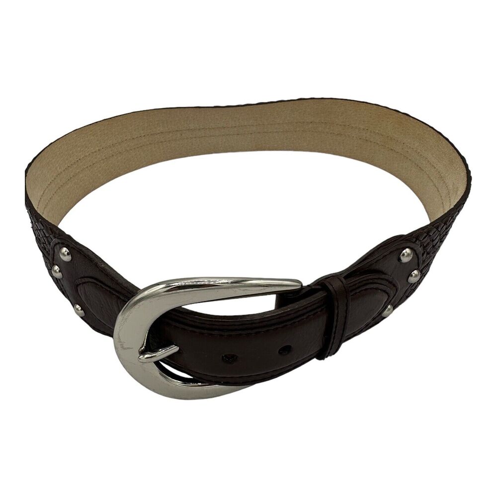 Michael Kors‎ Womens Leather Wide Woven Belt Brown Size Medium 551610